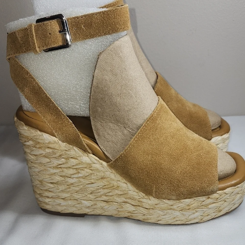 Marc Fisher Tan Suede Wedge Sandals